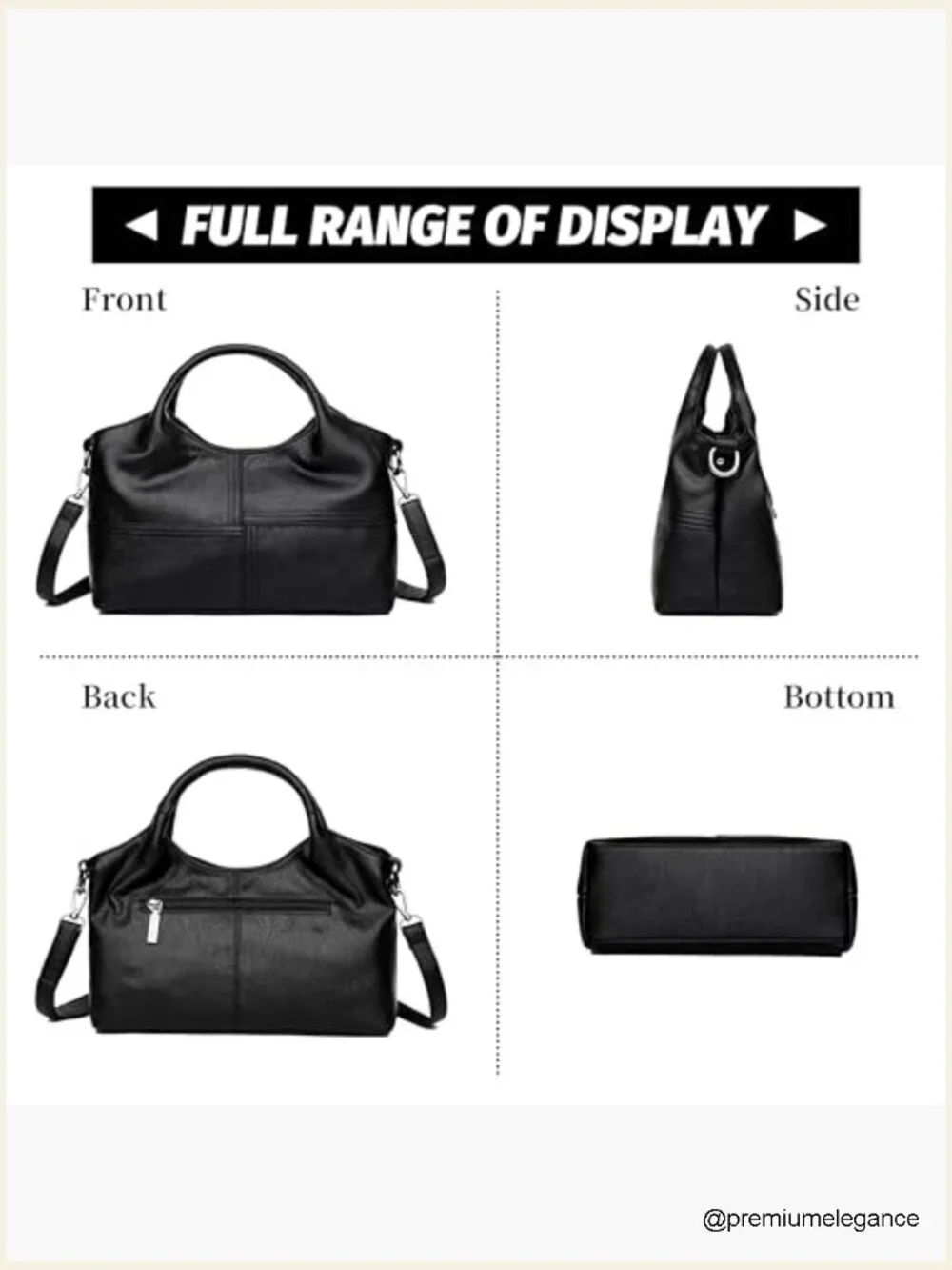 Leather Hobo Bag Shoulder Tote Satchel Handbag Purse Women